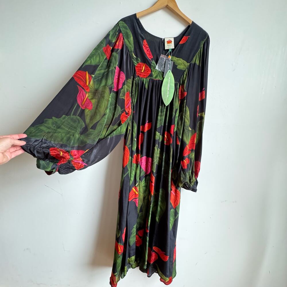 NWT FARM RIO Anthurium V-neck Floral Maxi Dress - Picture 3 of 15